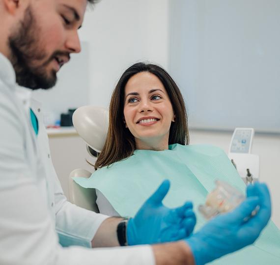 Woman smiling at the dentist