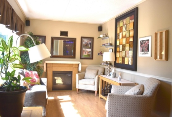 Cozy reception area in Springfield dental office