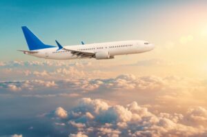 Airplane in the sky.